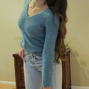 Fuzzy Light Blue Sweater